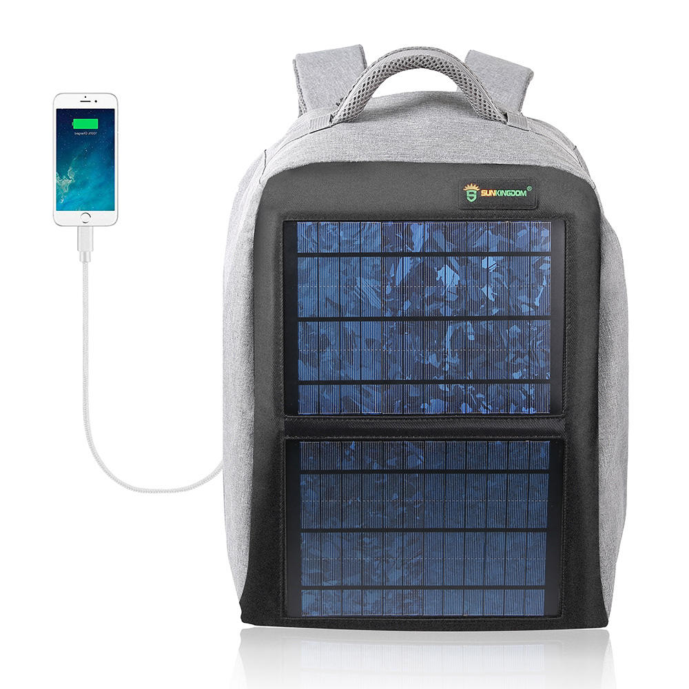 Mochila solar portátil de 12w con panel solar